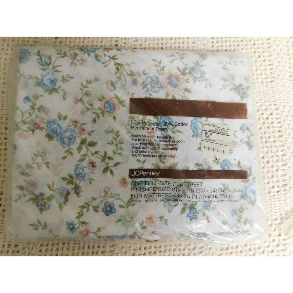 Vintage‎ JCPenney Saybrook Flat Sheet Full Size